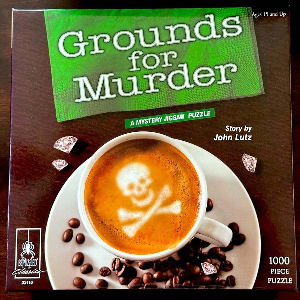 1000 piece mystery puzzle “Grounds for Murder” by University Games